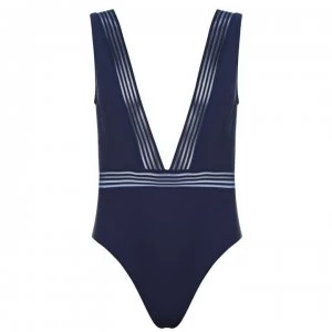 Ted Baker Deep V Swimsuit - Dk-Blue