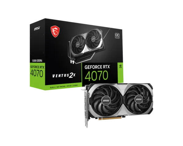 MSI GeForce RTX 4070 Ventus 2X E1 OC 12GB GDDR6 Graphics Card