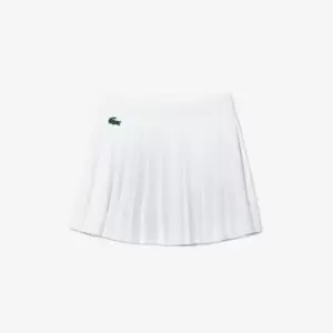 Womens Lacoste SPORT Built-In Shorty Pleated Tennis Skirt Size 10 White / Green