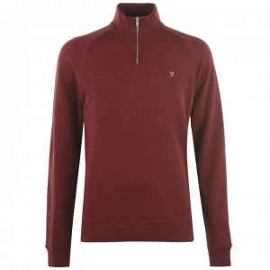 Farah Vintage Jim Zip Jumper - Red Marl 628