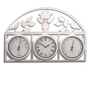 Garden Gear Outdoor Wall Clock and Weather Station - Cream