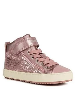 Geox Girls Kalispera Strap High Top Trainers - Rose, Rose, Size 1 Older