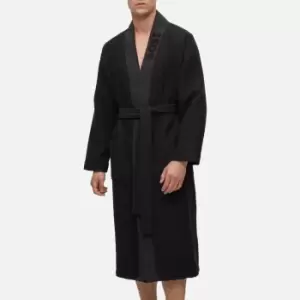 BOSS Bodywear Mens Waffle Kimono Dressing Gown - Black - XL