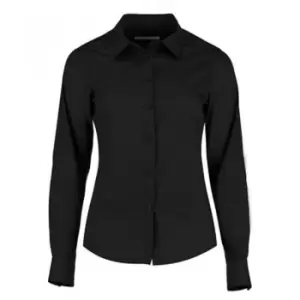 Kustom Kit Womens/Ladies Long Sleeve Tailored Poplin Shirt (14) (Black)