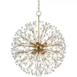 Dunkirk 8 Light Chandelier Brass, Crystal