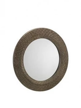 Julian Bowen Cadence Small Round Pewter Wall Mirror