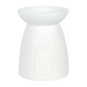 White Ceramic Buddha Face Oil Burner