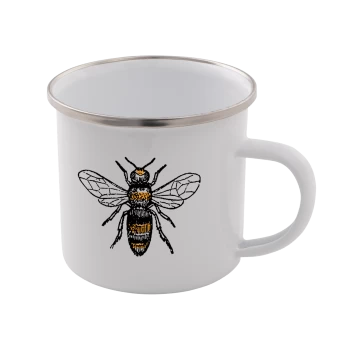 Bees Enamel Mug - White