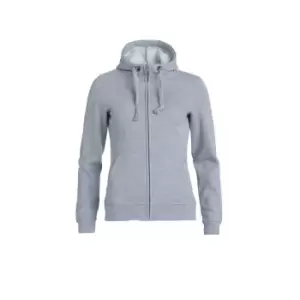 Clique Womens/Ladies Plain Full Zip Hoodie (L) (Grey Melange)