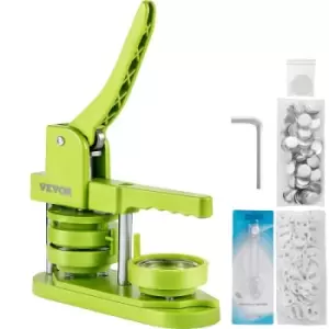 VEVOR Badge Button Press, 2-1/4" (58 mm) Button Press Machine, Green Button Badge Maker Machine with 1 Circle Cutter and 1000 Sets of Components (Meta