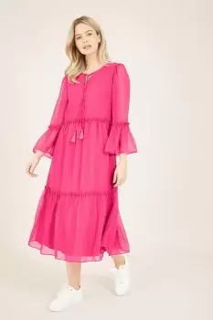 Dobby Spot Kathryn' Midi Dress