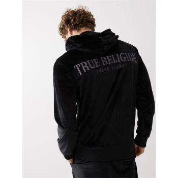 True Religion Velour Zip Hoodie - Black