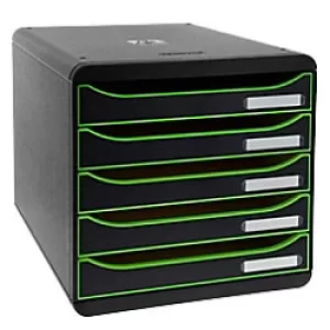 Exacompta Big Box Plus Black Office, Black/Apple Green/Black, Pack of 1