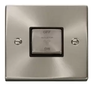 Click Scolmore Deco Satin Chrome 1 Gang Plate Switch 10A With Black Ingot - VPSC520BK