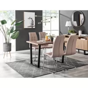 Furniture Box Kylo Brown Wood Effect Dining Table and 4 Cappuccino Murano Chairs