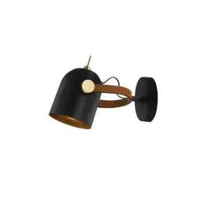 Adame Wall Light Wall SpotLight, Matt Black, Gold Paint, 1x E14