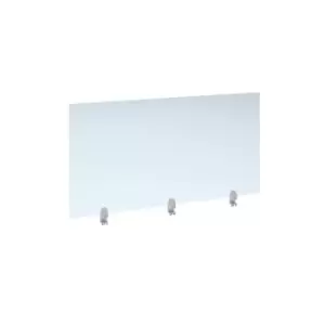 Straight high desktop acrylic screen with white brackets 1400mm x 700mm