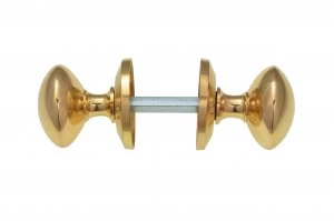 Wickes Victorian Mortice Door Knobs Set - Polished Brass 1 Pair