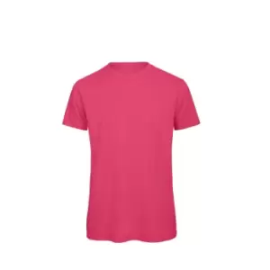 B&C Mens Favourite Organic Cotton Crew T-Shirt (S) (Fuchsia)