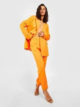 Boohoo Straight Leg Trouser - Orange, Size 10, Women