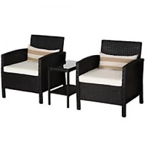 Outsunny Rattan Sofa Set 860-086BK Black, Beige