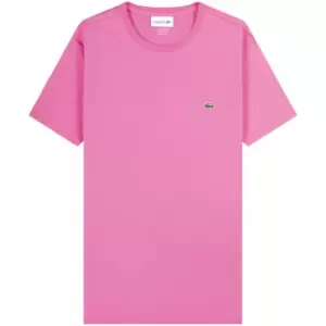 Lacoste Mens Crew Neck Pima Cotton Jersey T-Shirt Size 4 - M Pink