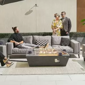 Nova Outdoor Living Gladstone Rectangular Outdoor Garden Patio Gas Fire Pit - Dark Grey