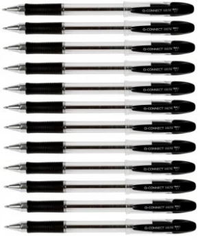 Q-Connect Delta Ballpoint Black Pen (Pack of 12)