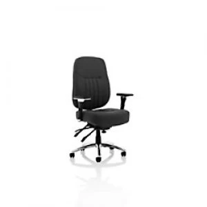 Task Office Chair Barcelona Deluxe Black Fabric With Adjustable Arms