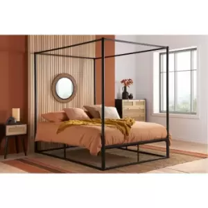 Farringdon Double Metal 4 Poster Bed Black - Black