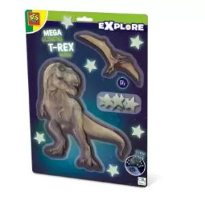 SES Creative Explore Mega Glowing T-Rex World Decorative Stickers,...