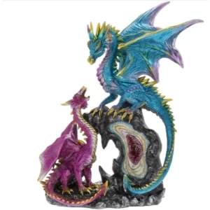 Dragons Pink & Blue LED Figurine By Lesser & Pavey