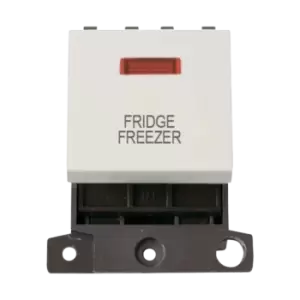 Click Scolmore MiniGrid 20A Double-Pole Ingot & Neon Fridge Freezer Switch White - MD023PW-FF