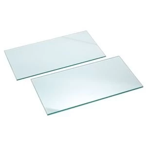 Clear Glass cupboard shelf L567mm D247mm Pack of 2