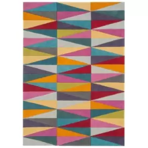 Asiatic Funk Triangles 08 Rug - 200x300cm, Wool, Geometric - Pink/Red/Yellow