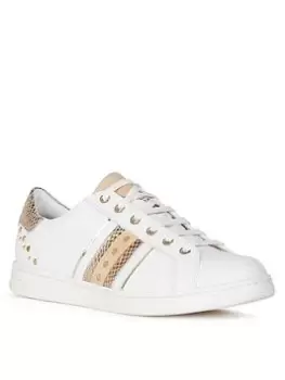 Geox Jaysen Trainers - White/Gold, Size 3, Women