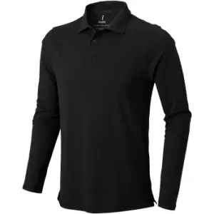 Elevate Mens Oakville Long Sleeve Polo Shirt (XL) (Solid Black)