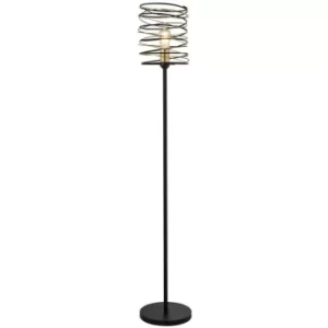 Searchlight Spring 1 Light Floor Lamp, Black And Gold