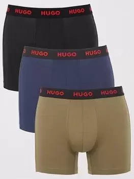 HUGO Bodywear 3 Pack Boxer Brief, Dark Blue, Size L, Men