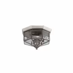 Nielsen Fusaro 2 Light Satin Silver Octagonal Flush Mount Light Internal Porch