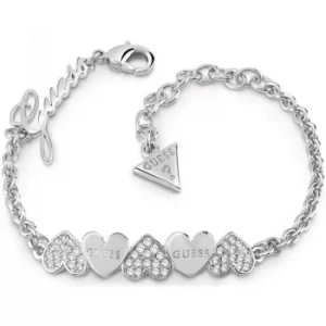 Ladies Guess Heart Bouquet Silver Bracelet