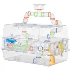 Pawhut Transparent Hamster Cage W/ Accessories - Clear