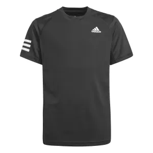 Boys, adidas Club Tennis 3-stripes T-Shirt, White/Black, Size 5-6 Years