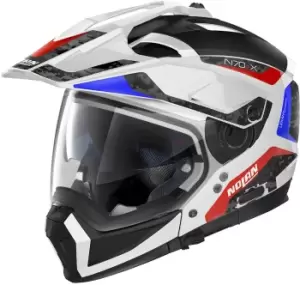 Nolan N70-2 X Torpedo N-Com Helmet, white-red-blue, Size 2XL, white-red-blue, Size 2XL