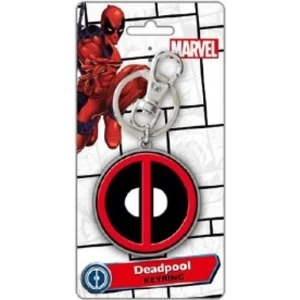 Official Marvel Comics Deadpool Logo Coloured Pewter Keyring