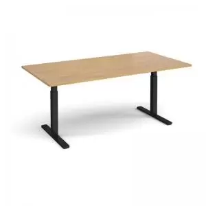 Elev8 Touch boardroom table 2000mm x 1000mm - Black frame and oak top