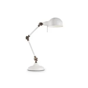 Truman 1 Light Adjustable Table Lamp White, Brass, E27