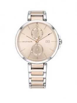 Tommy Hilfiger Angela Carnation Gold Sunray Dial Two Tone Stainless Steel Bracelet Ladies Watch