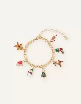 Accessorize Womens Christmas Charm Bracelet