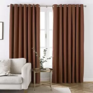 Furn Moon Eyelet Curtains (66in x 72in) (Orange) - Orange